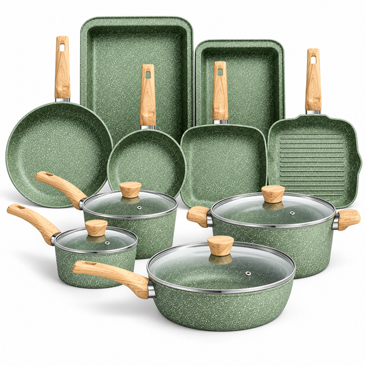 Batterie de cuisine antiadhésive Vert