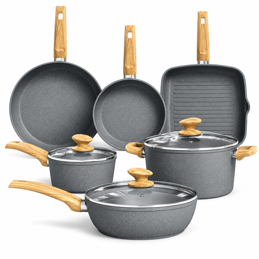 Batterie de cuisine antiadhésive Gris